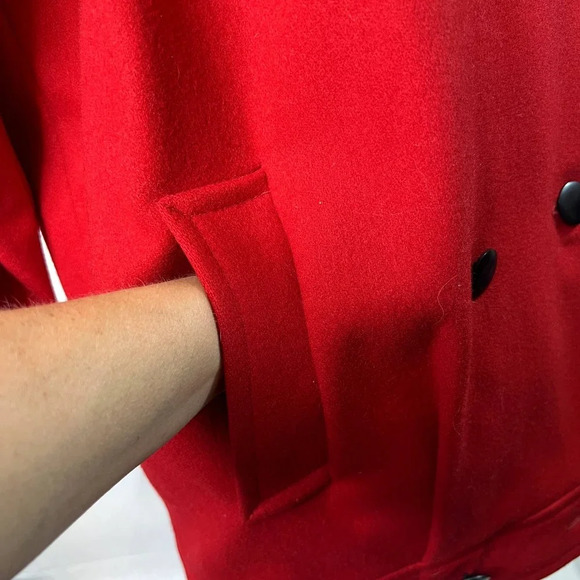 International Scene‎ Vintage Red Wool Double Breasted Coat Size 7/8 - Picture 10 of 14
